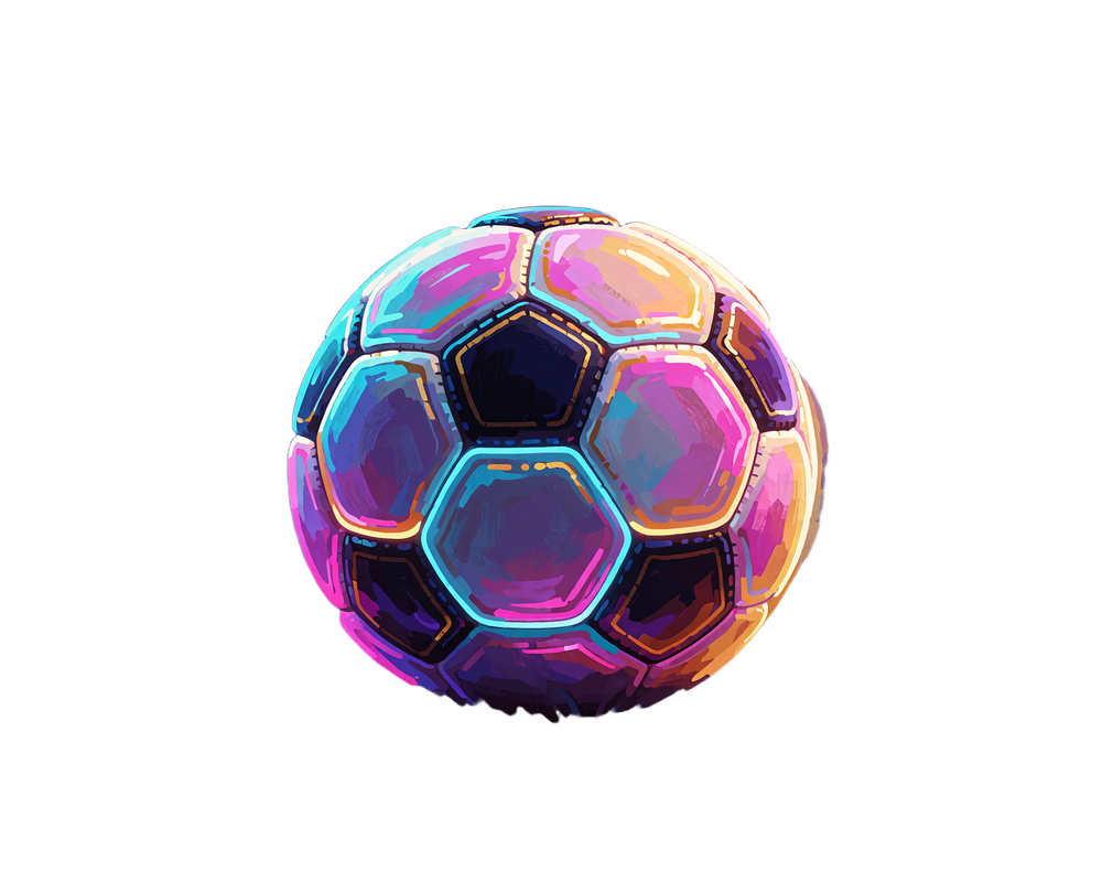 Lysende fodbold under stadionlys i cyan og guld - sportsbook med Superliga og Champions League hos V.Vegas